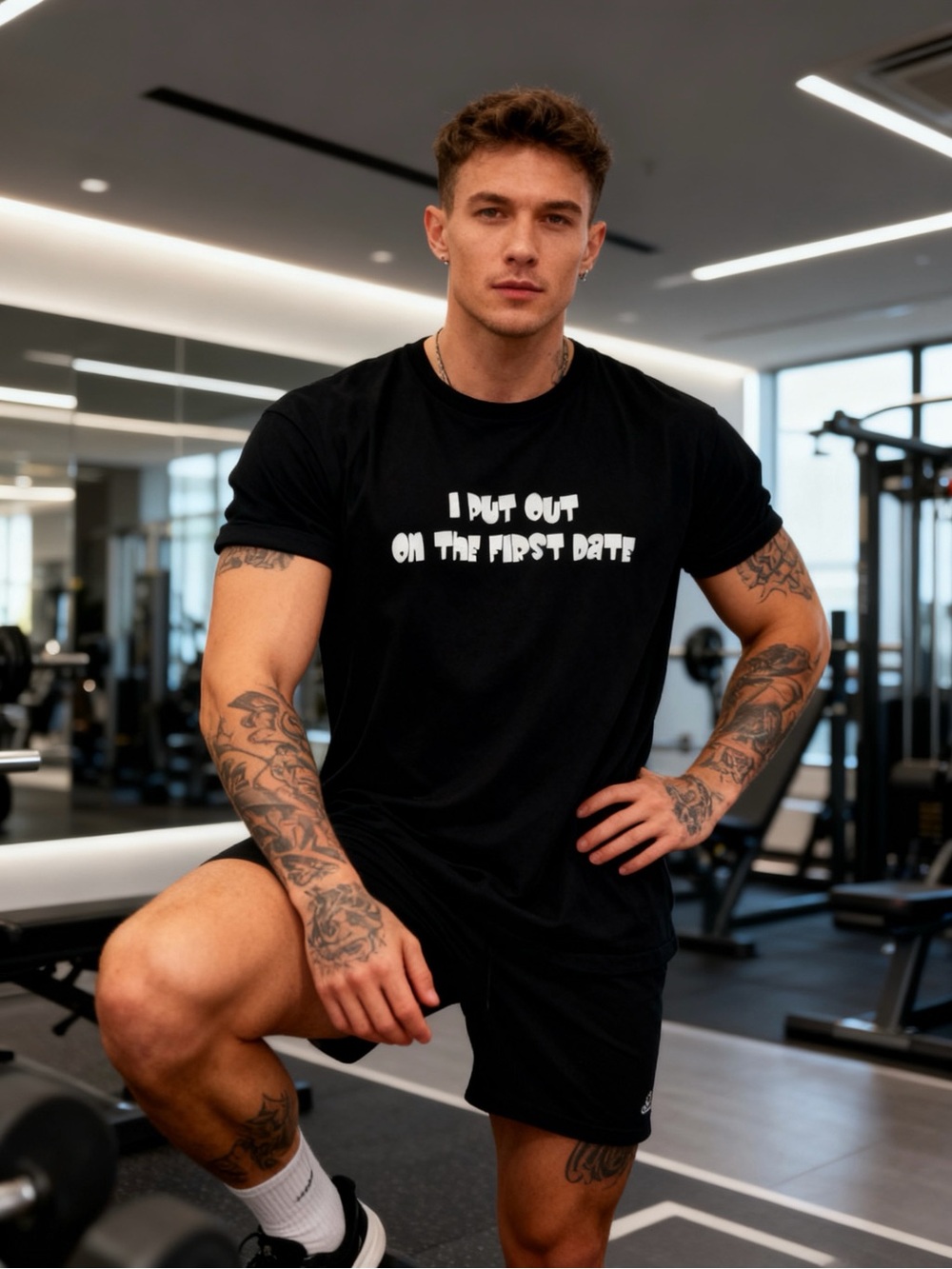 Fruit of the Loom Black Graphic Short Sleeve Tee